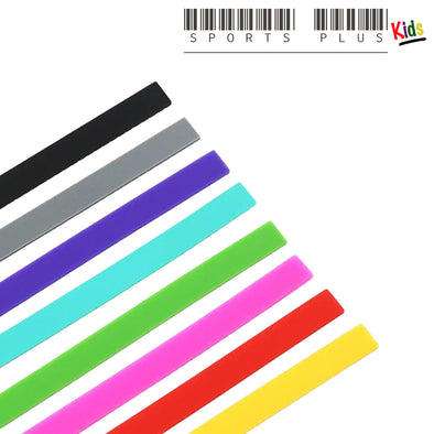 Sports Plus Kids replacement silicone straps in black, grey, purple, turquoise, green, pink, red and yellow