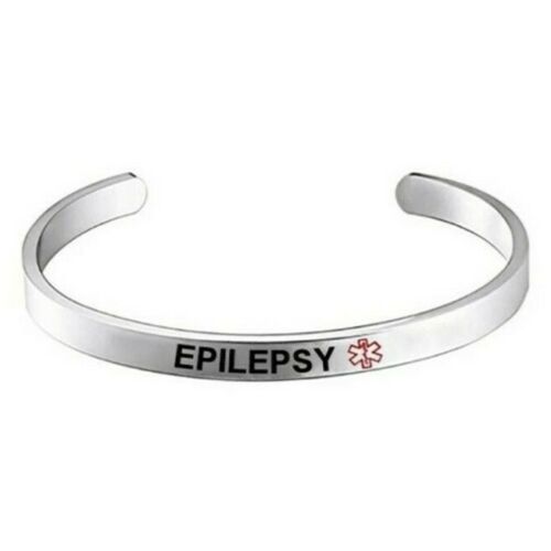 Epilepsy adjustable stainless steel medical ID bangle