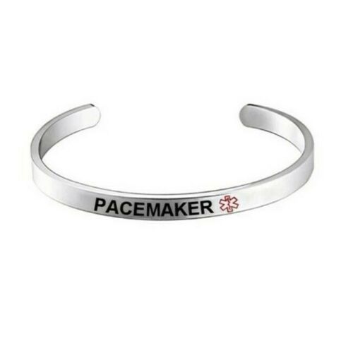 Pacemaker adjustable stainless steel medical ID bangle