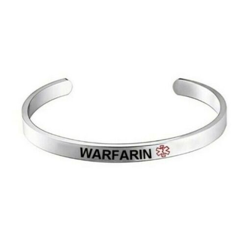 Warfarin adjustable stainless steel medical ID bangle