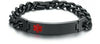 Customisable black Banks stainless steel medical alert bracelet 