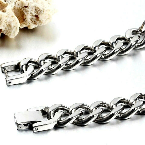 Silver Banks stainless steel medical alert bracelet chains and clasp