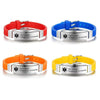 Barcelona personalised yellow, blue, red and orange silicone strap medical alert bracelet for adults and children