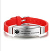 Barcelona personalised red silicone medical alert bracelet for adults and children