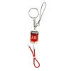 Blood group AB novelty keyring with a red blood bag, catheter split ring keychain