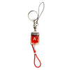 Blood group A novelty keyring with a red blood bag, catheter split ring keychain