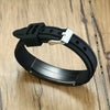 Clasp rear view of the Boston black silicone and stainless steel medical alert bracelet.