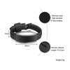 Boston black silicone and stainless steel medical alert bracelet dimensions and material specification graphic