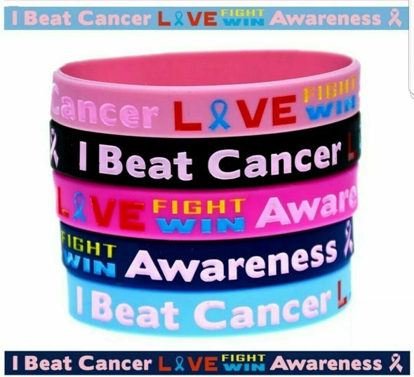 I Beat Cancer awareness silicone wristbands