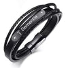 Dementia microfibre leather and stainless steel medical alert awareness bracelet