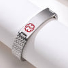 Stainless steel stretch medical alert bracelet blank for engraving