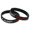 Epilepsy black silicone medical alert wristbands