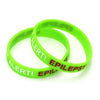 Kids green silicone Epilepsy medical alert wristbands