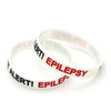 Epilepsy white silicone medical alert wristbands