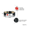Size and Information graphic of the Houston black leather and silver stainless steel medical alert bracelet