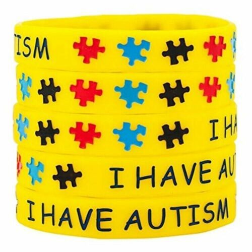 Yellow silicone I have Autism wristbands