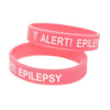 Kids range of Epilepsy medical alert silicone wristbands in pink