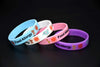 Kids range of Food Allergy medical alert silicone wristbands with bears and elephants in blue, white, pink and purple.