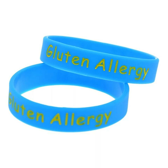Kids range of Gluten Allergy medical alert wristbands in light blue