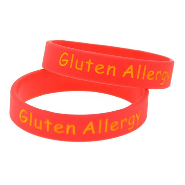 Kids range of Gluten Allergy medical alert wristbands in red