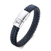 Riptide microfibre leather and stainless steel medical alert bracelet with a blank tag for engraving.