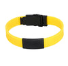 Sports Plus kids yellow silicone and black stainless steel medical alert bracelet