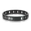 Titan slim black stainless steel medical alert bracelet shown blank for engraving