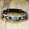 Titan X stainless steel medical alert bracelet reverse view of clasp and tag.