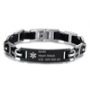 Personalised sample of the Titan X stainless steel medical alert bracelet
