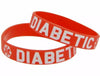Red Diabetic medical alert silicone wristbands